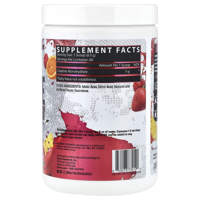 Nutrex Research, Creatine Monohydraat, Fruit Punch, 390g (13,76 oz)