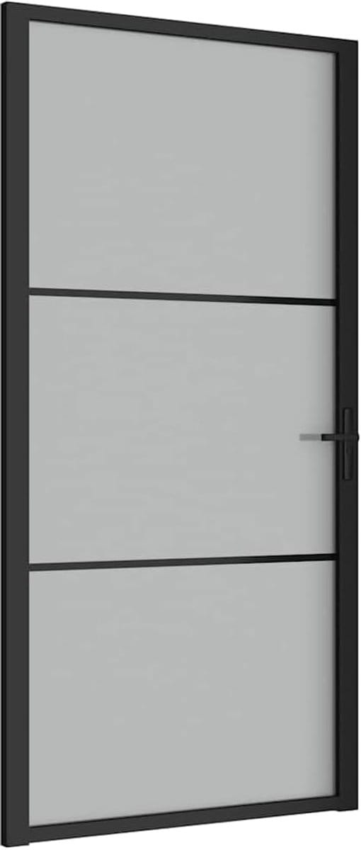 Binnendeur Glas - Interieurdeur - Ruimtes Scheiden - Matglas Aluminium - 102.5x201.5cm - Zwart