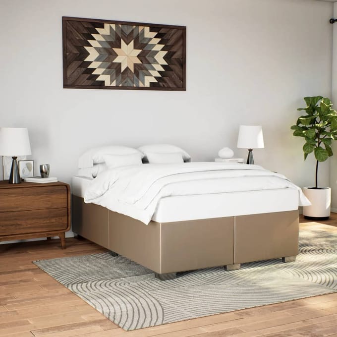 vidaXL - Bedframe - kunstleer - cappuccinokleurig - 140x200 - cm