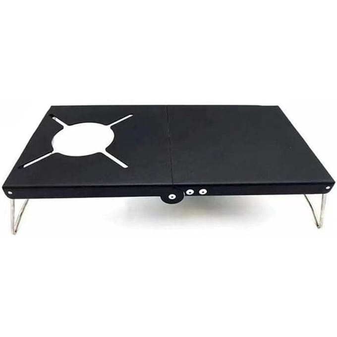 Opvouwbare Kooktoestellen Tafelbranders Beugel Aluminiumlegering Geïsoleerde Tafel Opvouwbaar Hittebeschermschild Fornuis zwart