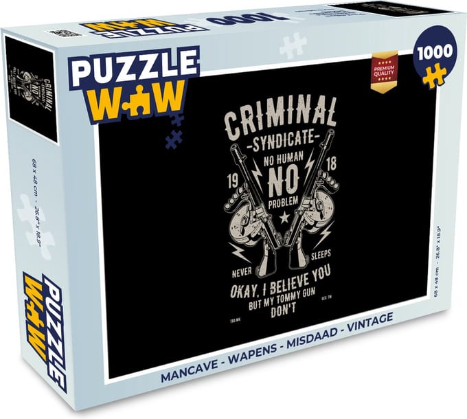 Puzzel Mancave - Wapens - Misdaad - Vintage - Legpuzzel - Puzzel 1000 stukjes volwassenen