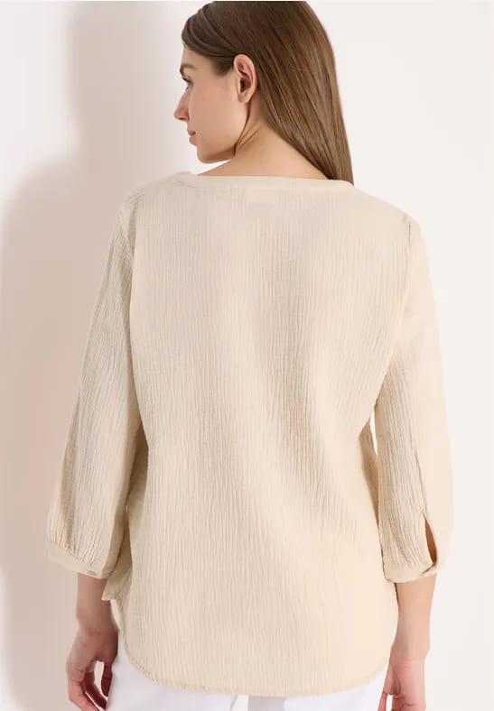 3/4-mouwen blouse van mousseline