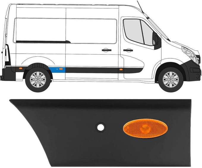 Sierlijst zijlijst PDC voor Renault Master 2010- / Rechts / Set