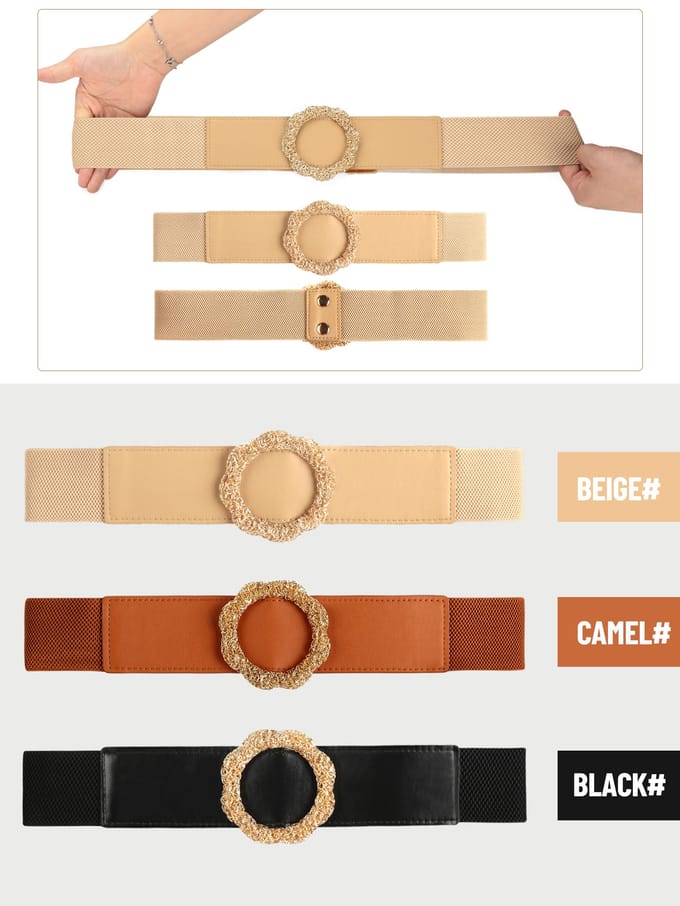 Dames Elastische Tailleband Brede Tailleband Verstelbare Tailleband zwart