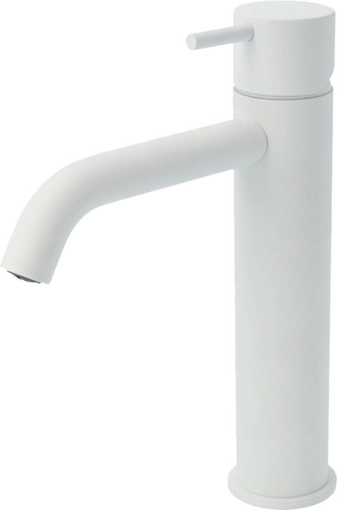 Hotbath Cobber - Wastafelmengkraan - zonder Waste - Laag - Wit - Opbouw - Messing - V04