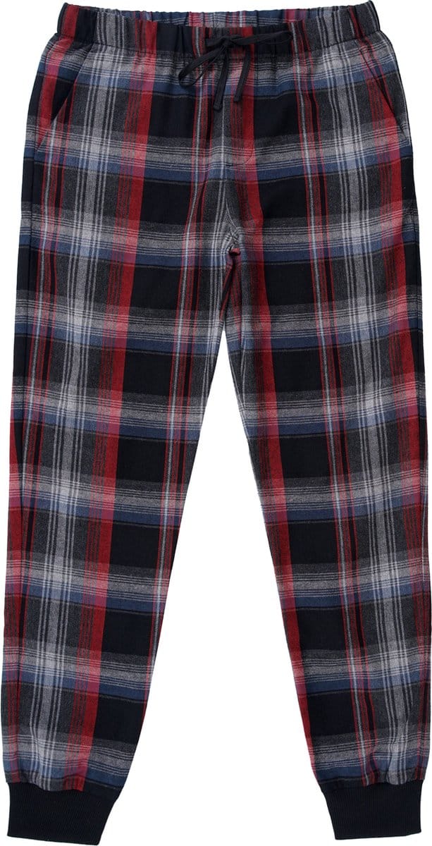 La-V flanel pyjama broek jongens Zwart/rood 152-158