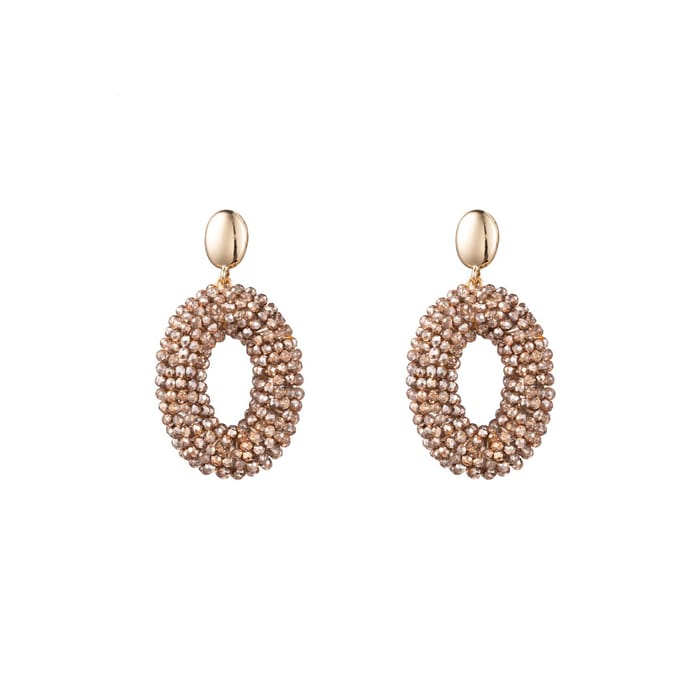 Go Dutch Label Oorhanger full on beads ovaal Goud