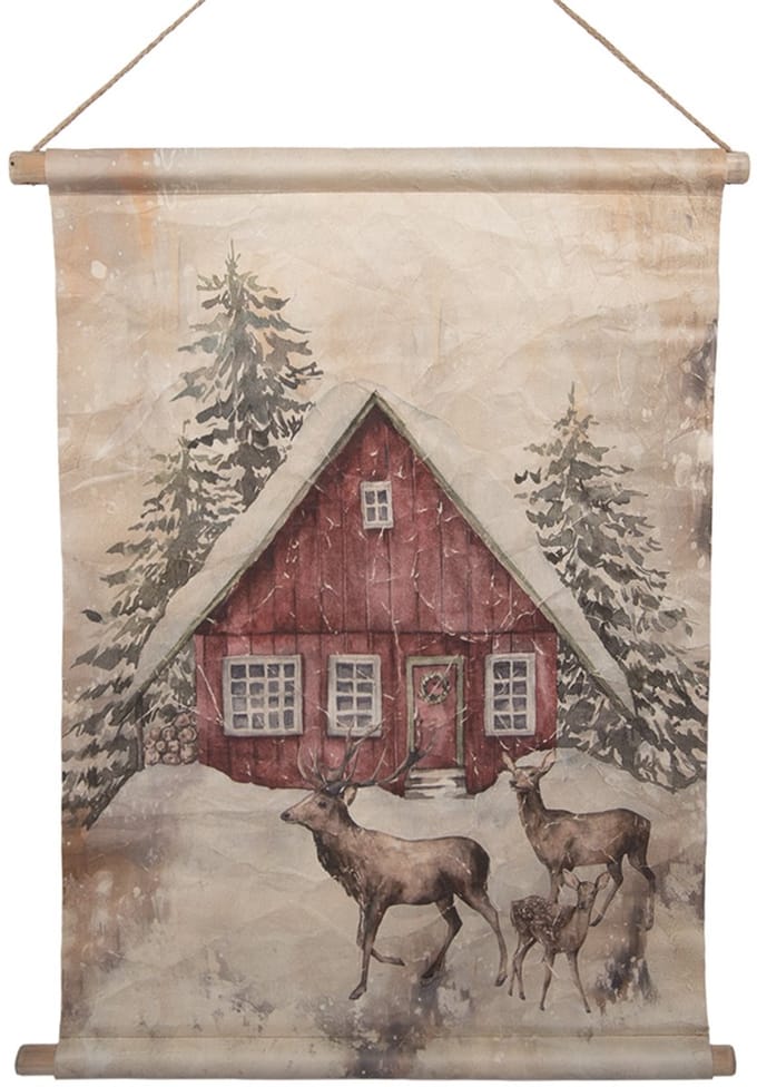Clayre & Eef Wandkleed 55x3x75 cm Beige Textiel