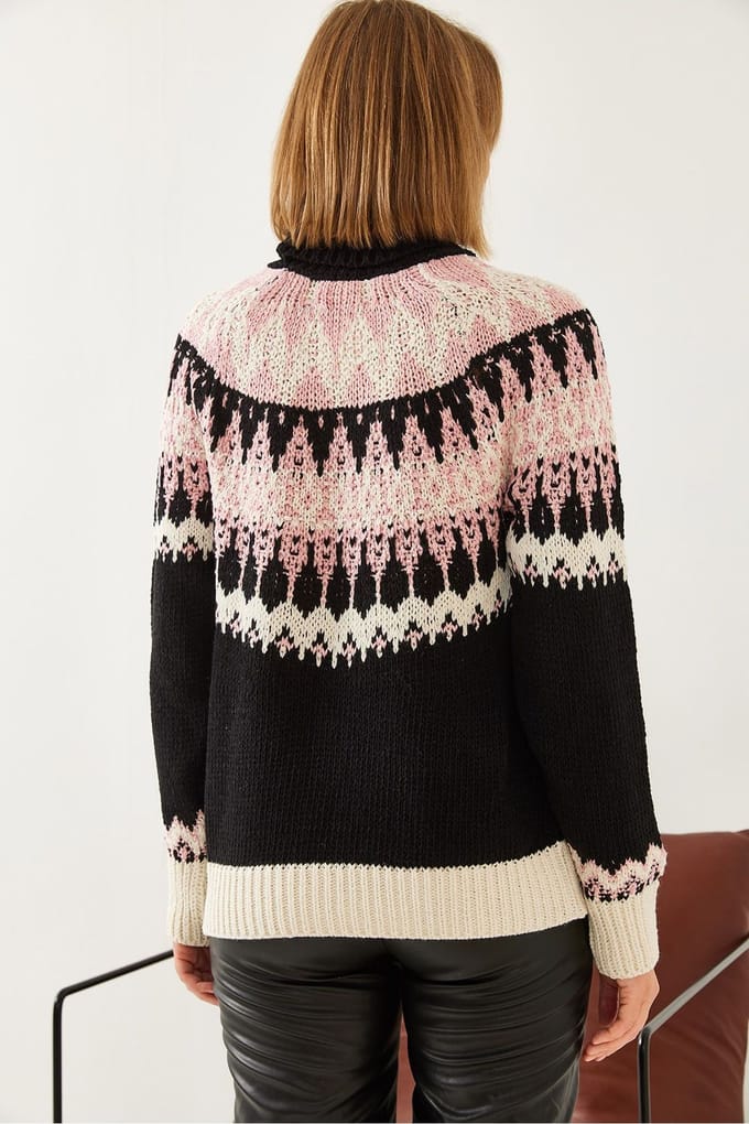 Coltrui met jacquard breiwerk