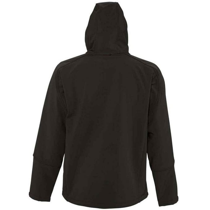 SOLS Heren Replay Soft Shell Jas met capuchon (Zwart)
