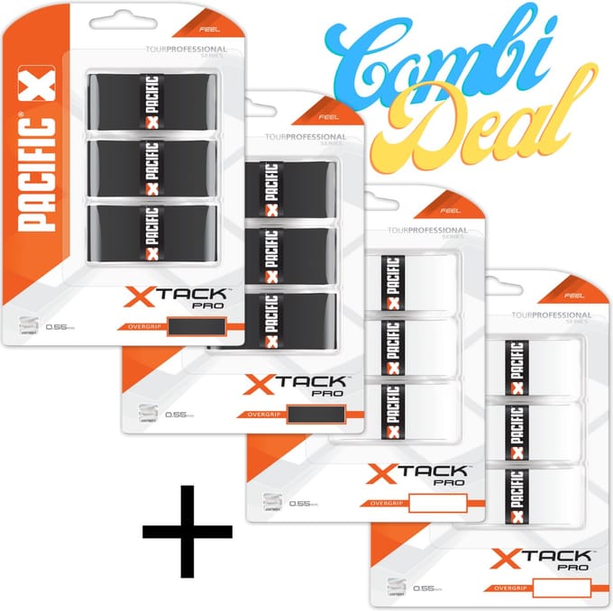 Pacific X Tack Pro Overgrip - Zwart + Wit - 12 Overgrips