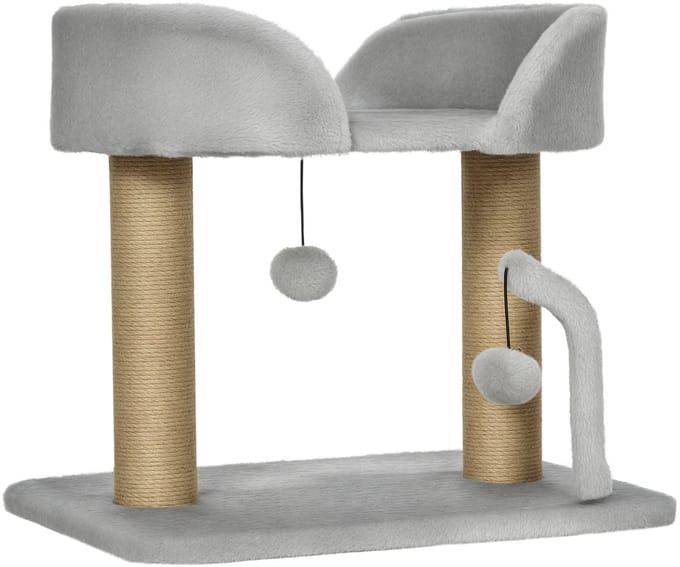 PawHut Kattenboom - Spaanplaat - 48x38x42cm - Lichtgrijs