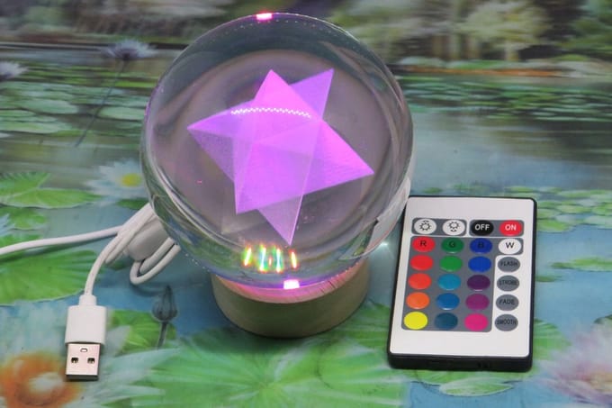 Kristal ontstoor bol 3D Merkaba 10 cm