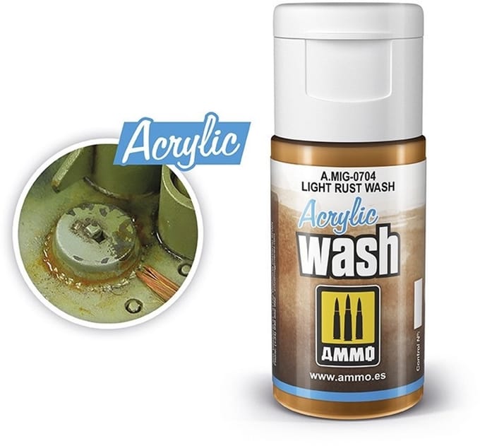 AMMO by Mig Jimenez Modelbouwdecoratie - MIG 0704 Acrylic Wash Light Rust - 15ml Effecten potje