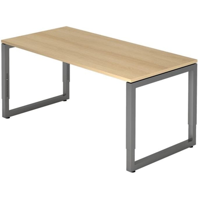 REGO 16 G | Bureau - 160 x 80 Tafelhoogte I In hoogte verstelbaar Eiken/Grafiet