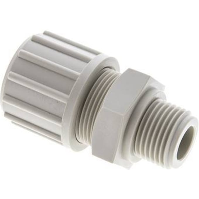 20x13mm & G1/2'' PP Rechte Knelfitting Buitendraad 10bar Kunststof en Polyamide