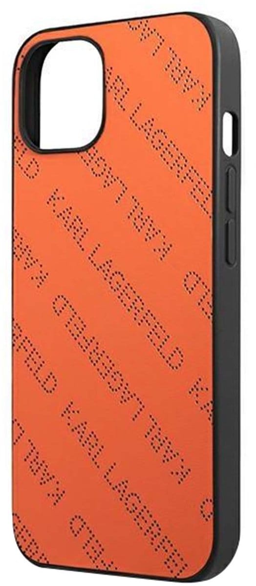 Karl Lagerfeld Perforated Allover Back Case - Geschikt voor Apple iPhone 13 Mini (5.4") - Oranje
