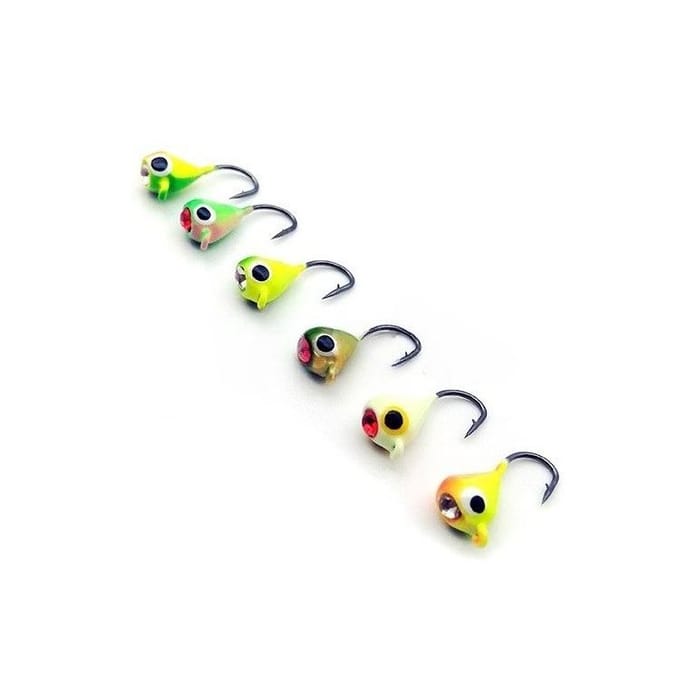 Ijsvissen Jigs Snoekbaarzen 0.3OZ Kunstaas voor Winter Ijs Jigging 6st 6pcs white