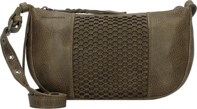 FREDsBRUDER Leren Schoudertas MY Crossbag Olive Olijfgroen