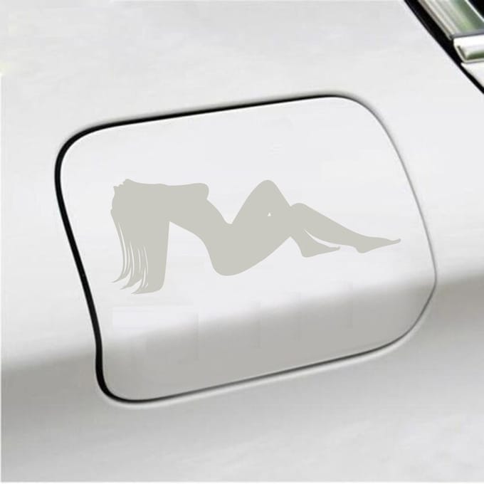 Bumpersticker - Dame - 7,3 X 18 - Zilver