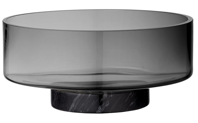 AYTM Volvi kom, rookgrijs, Ø 25 cm, glas, voet, marmer