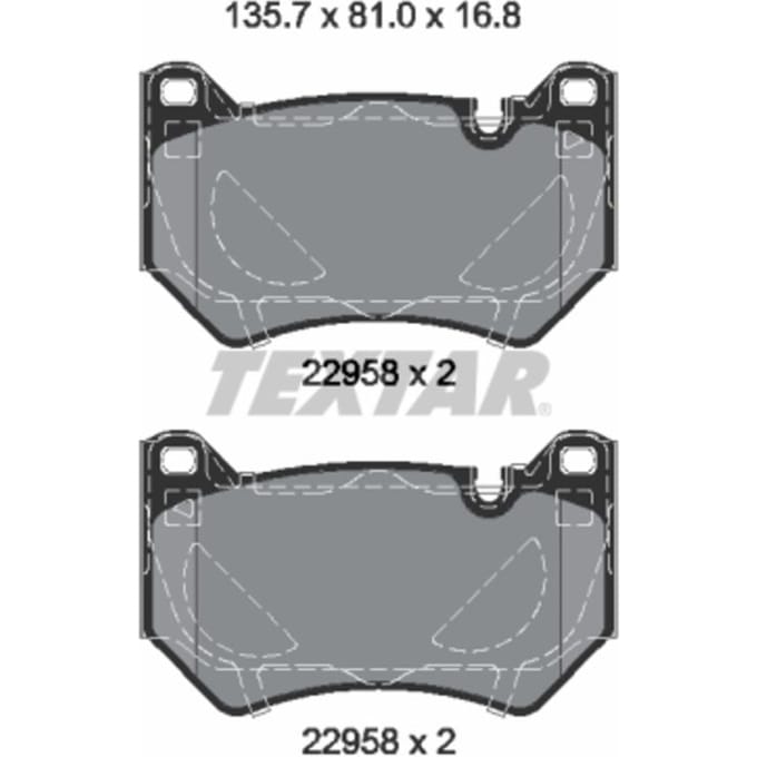 Remblokset TEXTAR 2295801, voor