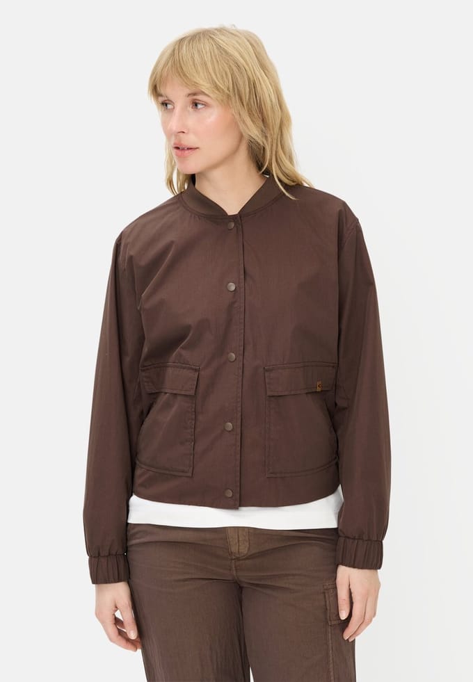 camel active Indoor blazer met bomberkraag - Maat womenswear-34 - Bruin