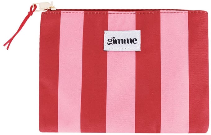 Plat toilettasje dikke streep - Roze rood