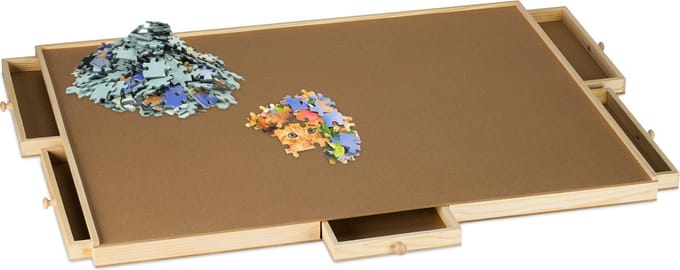 puzzelbord - met 6 lades - voor 1500 stukjes - puzzelplaat hout
