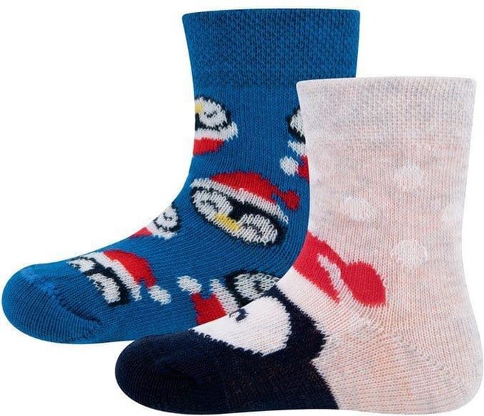 Dubbelpak Babysokken/Peutersokken Kerstpinguin - 18/19
