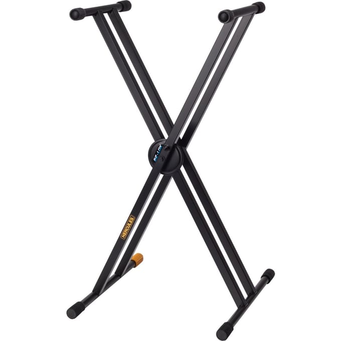 HERCULES Stands HCKS-120B Keyboardstandaard, EZ-LOK-systeem, X-stijl, dubbele steun