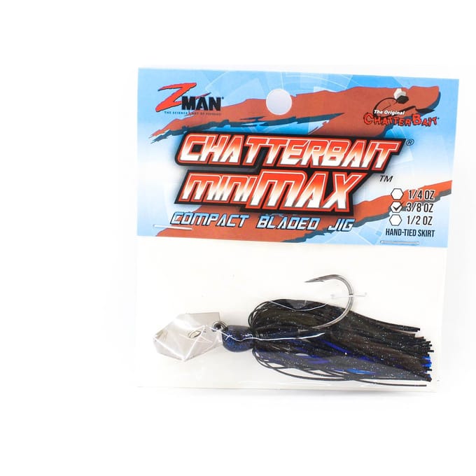 Zman Chatterbait Mini Max Sinking Lure 3/8 Oz Zwart Blauw (8866) white