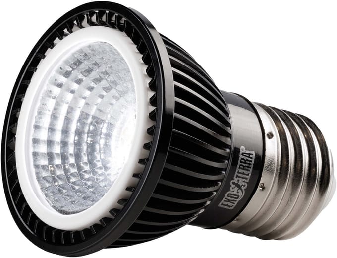 Exo Terra TerraSky UV UVB LED spot zwart | compacte gerichte LED-verlichting | 20.000 uur levensduur | E27-fitting