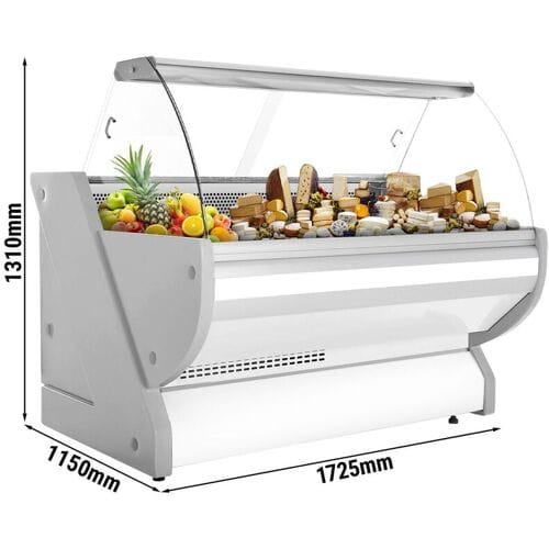GGM Gastro Kühl-/ Fleischtheke - 1700mm - Weiß - mit Fleischlicht & beleuchteter Frontblende Grijs
