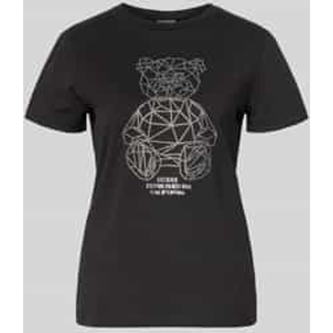 T-shirt met siersteentjes en ronde hals