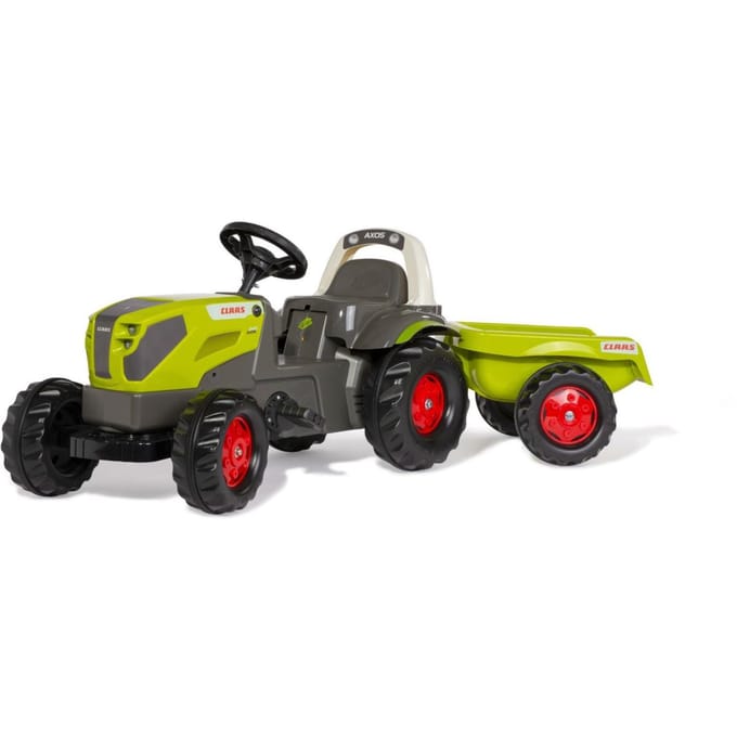 Rolly Toys traptractor CLAAS AXOS 240 met aanhanger - speelgoed tractor.