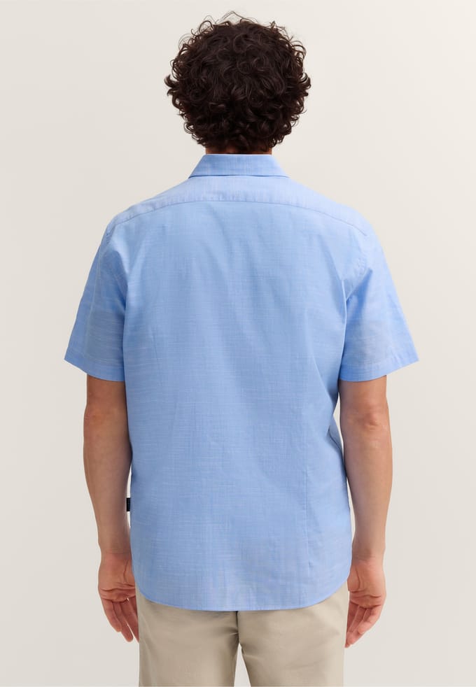 Bugatti Herren Overhemd met korte mouwen, modern fit, met button-downkraag