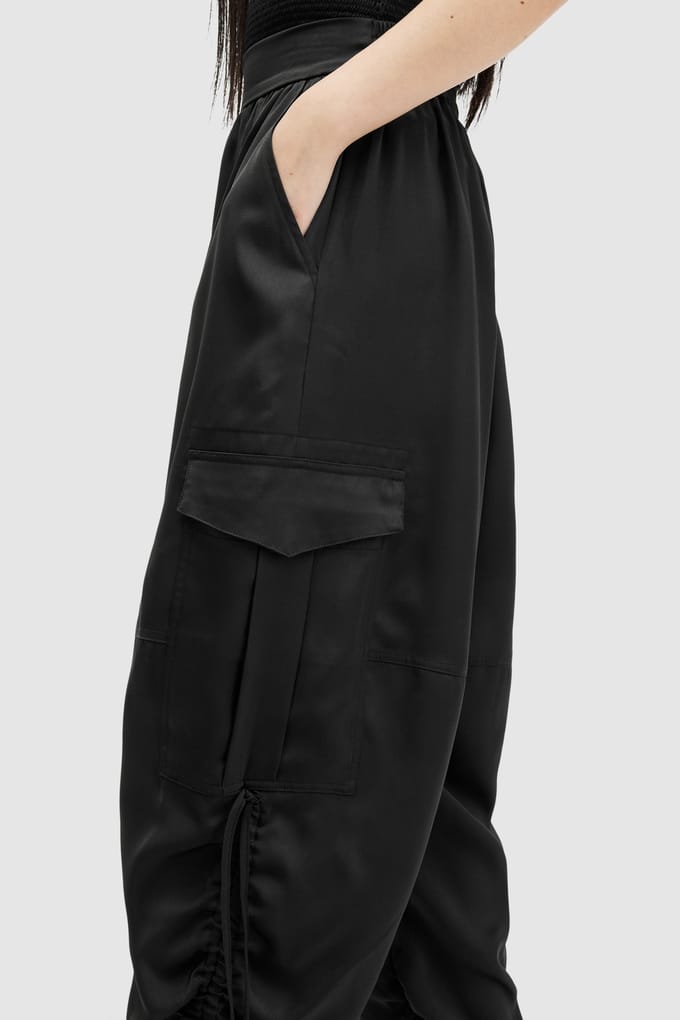 AllSaints Kaye Trouser Black Größe: XS | Cargohosen Outlet | Damen | Schwarz