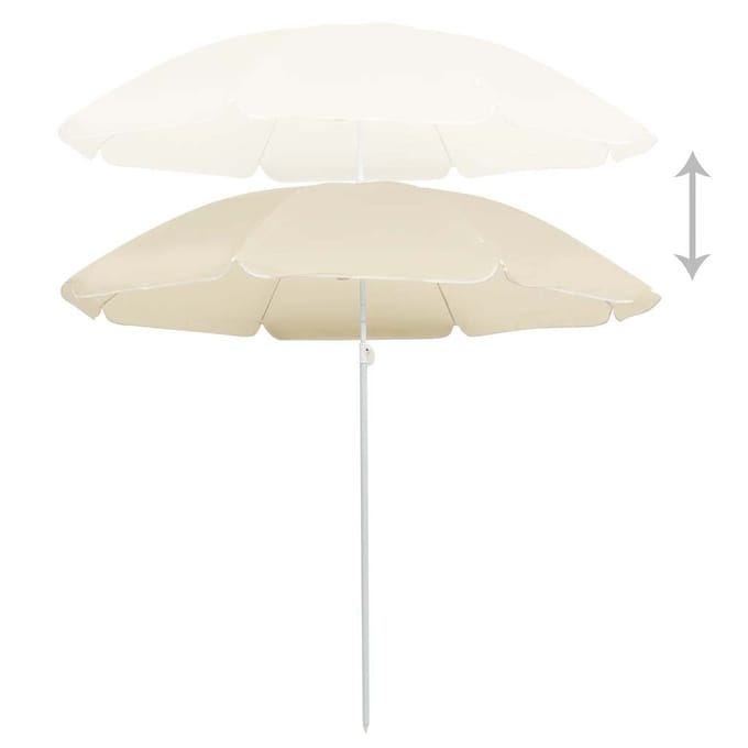 vidaXL - Parasol - met - stalen - paal - 180 - cm - zandkleurig