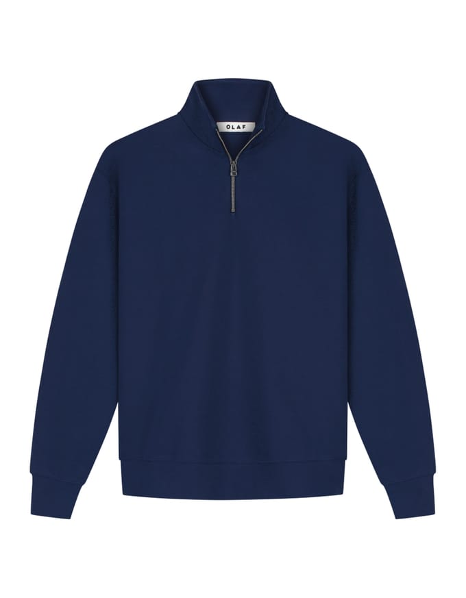 Olaf Essential Half Zip Pullovers Donkerblauw M260205
