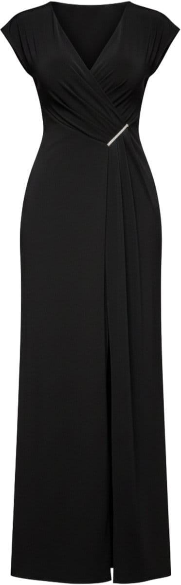 LARICA Jurk - Viscose - Rits - Effen Zwart M