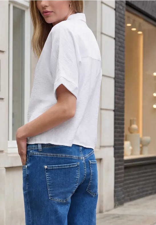 Dolman overhemdblouse met knoopsluiting