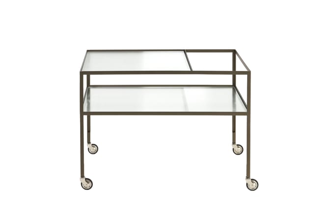 Richard Lampert Herbert Hirche bar trolley - antiek brons