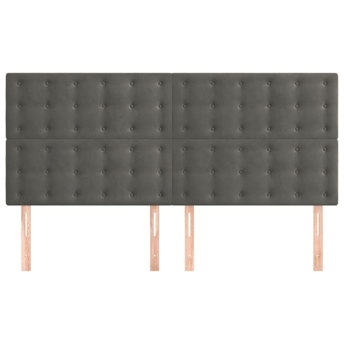 vidaXL - Hoofdbord - donkergrijs - 160x5x118/128 - cm - Fluweel