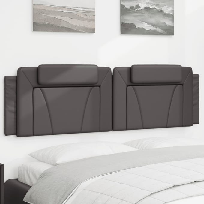vidaXL - Hoofdbordkussen - "Viana" - 180 - cm - kunstleer - grijs