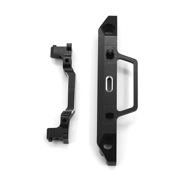 Pare-chocs avant en alliage d'aluminium compatible avec la voiture télécommandée Axial SCX24 90081 à l'échelle 1/24 noir
