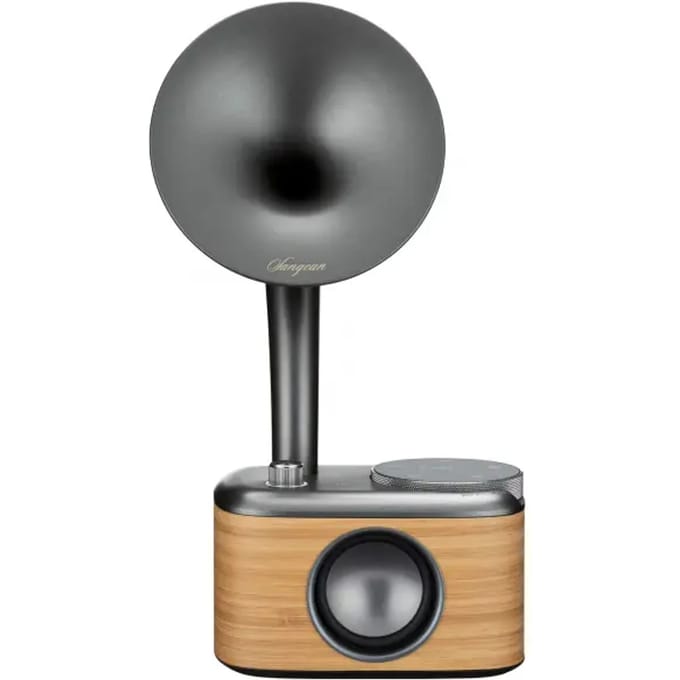 Sangean CP-100D Gramophone Tafelradio DAB+, FM AUX, Bluetooth, DAB+, FM, USB Touchscreen, Herlaadbaar Hout