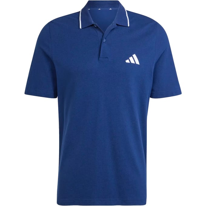 Adidas Essentials Small Logo Piqué Korte Mouw Poloshirt Blauw L Man
