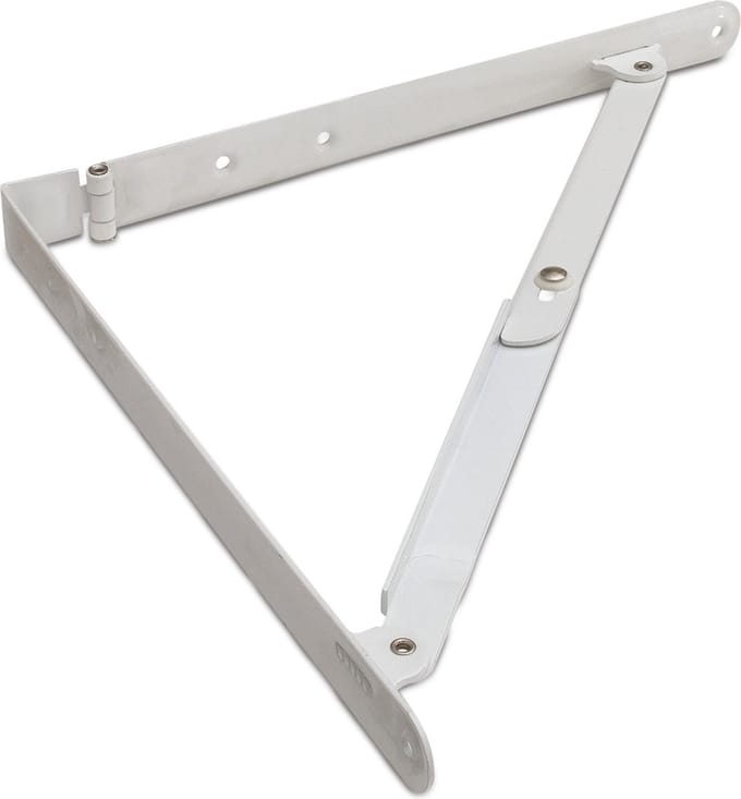 Plankdrager - 2x - staal - wit gelakt - 20 x 20 cm - 100 kg - schapdragers - planksteun / planksteunen