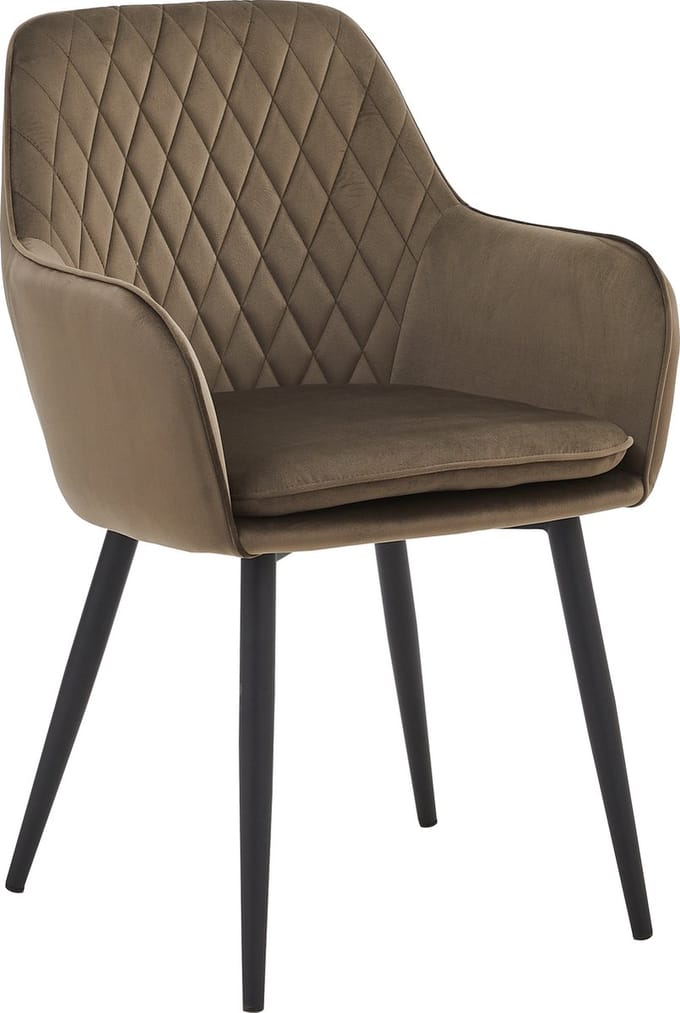 Colenis® - Laura Eetkamerstoel - Set Van 2 - Bruin - Velvet - Design - Industrieel - Met armleuning